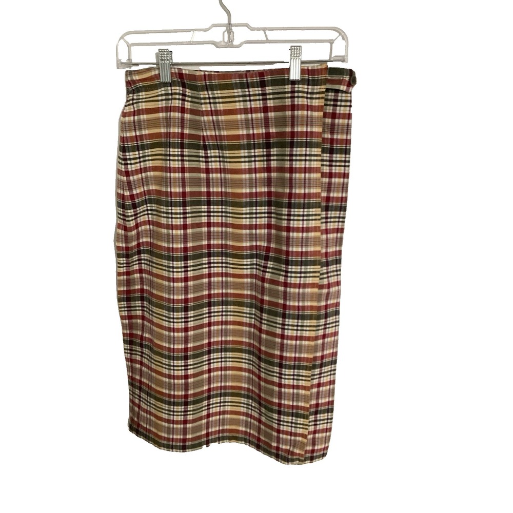 St. John's Bay Medium Skirt Cottagecore Flannel Wrap Peasant Modest Highwaist